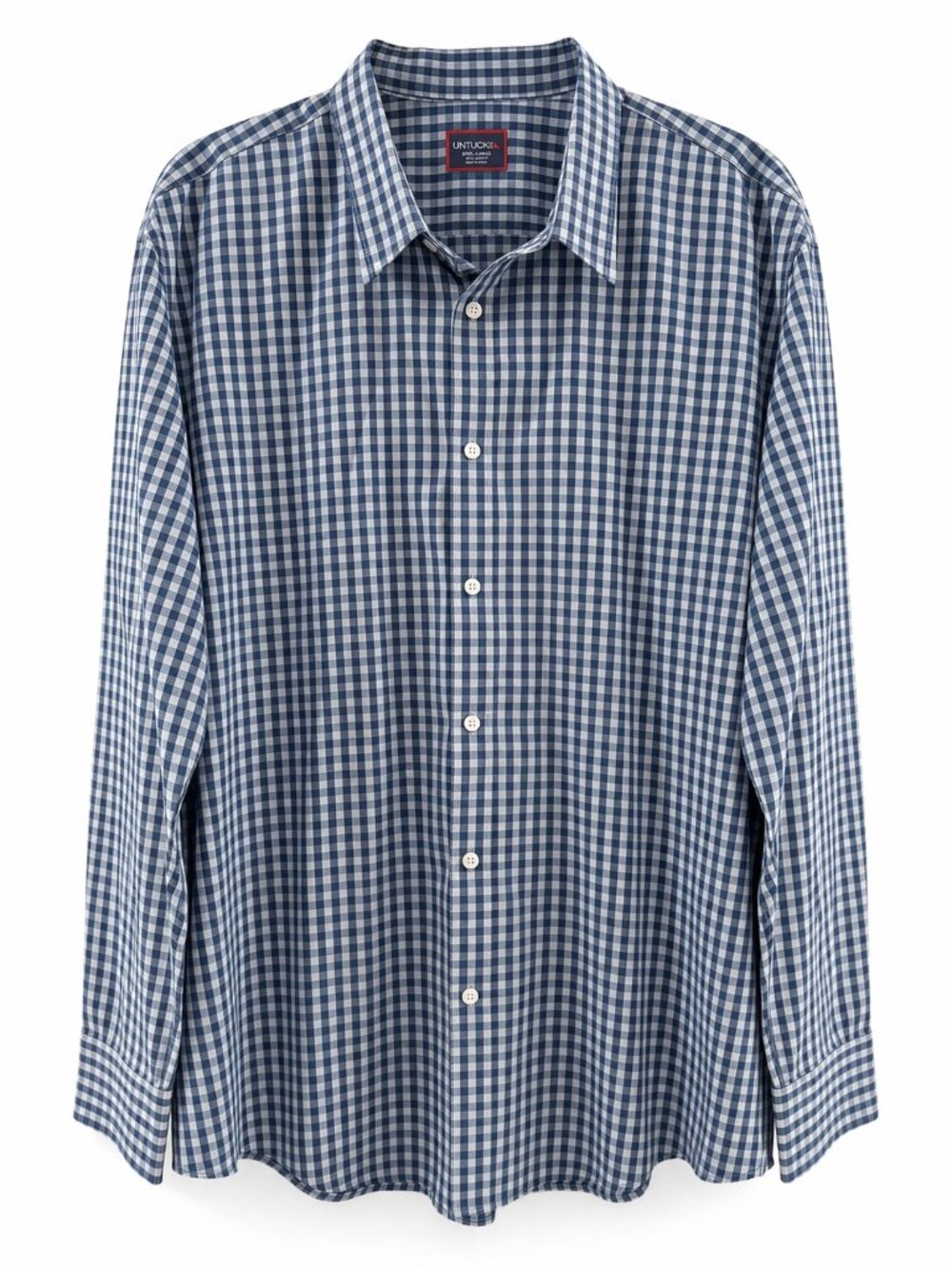 UNTUCKit Blue Check Plaid Button Up Shirt XXXL 100% Cotton Long Sleeve